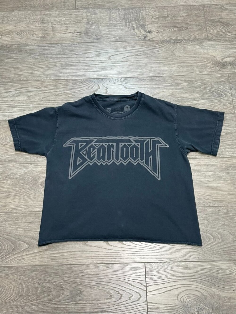 Beartooth Band Merch Crop Top Tee Faded Black Boxy Graphic T-Shirt Medium M